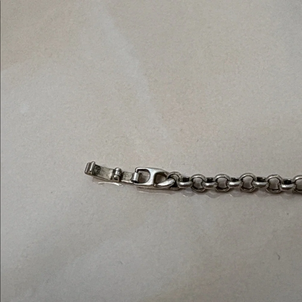 Silver Men’s Rolo Link Chain Bracelet Classic Link Design. 10”